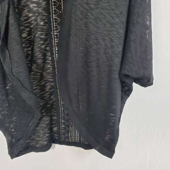 John Paul Richards Medium Black Open Front Cardigan Sweater - Picture 3 of 7